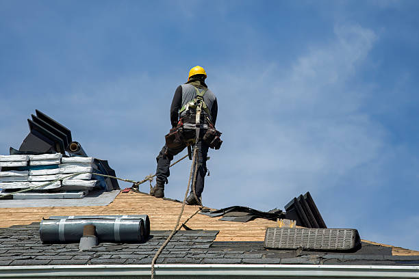 Professional Gutter Installation technician working in West Olive, MI